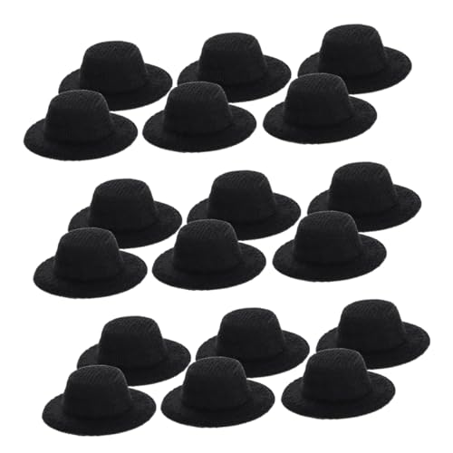 WOONEKY 40 Stück Teiliges Mini Top Hats Schwarz Robuste Mini Hüte für Puppenzubehör DIY Bastelbedarf Vielseitige Dekoration für Puppen Party Haustierkostüme Leicht und Kompakt von WOONEKY