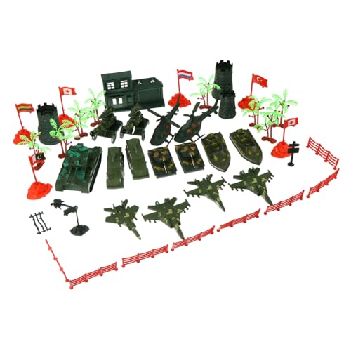 WOONEKY 41 Stück Teiliges Militärspielzeug aus Robustem Kunststoff Bunte Soldaten und Fahrzeuge Fördert Arrangement Fähigkeiten und Eltern Junge Mädchen Interaktion für Jungen Ab Jahren von WOONEKY