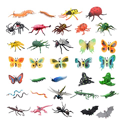 WOONEKY Lebendige Figuren Für Kinder 43pcs Fake Toys Lernspielzeug Kunststoff Kinder Set Spinne Ameise Biene von WOONEKY