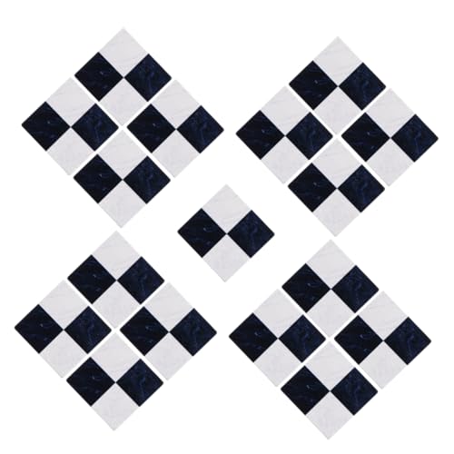 WOONEKY 45 Stück Miniatur Holz Checkerboard Fliesen Geometrische Möbel Dekoration für DIY Bastelzubehör für Puppenhäuser von WOONEKY