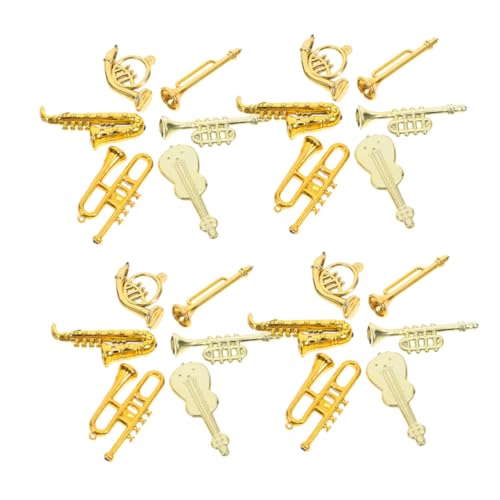 WOONEKY 48 Stück Miniatur Musikinstrumente Set aus Kunststoff Teilig Puppenhaus Zubehör mit Violine Trompete Saxophon und Horn Gold Silberfarbene Mini Ornaments Handgefertigte WOONEKY 48 Stück Miniatur Musikinstrumente Set aus Kunststoff Teilig Puppenhaus Zubehör mit Violine Trompete Saxophon und Horn Gold Silberfarbene Mini Ornaments Handgefertigte von WOONEKY