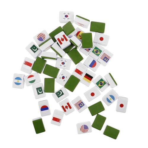WOONEKY 48 Stück Nationalflaggen Mahjong Spielset Familien Party Spiele Flaggendesign Vielfältige Spielmodi Inkl Eliminationsspiel für Picknick und Freizeit WOONEKY 48 Stück Nationalflaggen Mahjong Spielset Familien Party Spiele Flaggendesign Vielfältige Spielmodi Inkl Eliminationsspiel für Picknick und Freizeit von WOONEKY