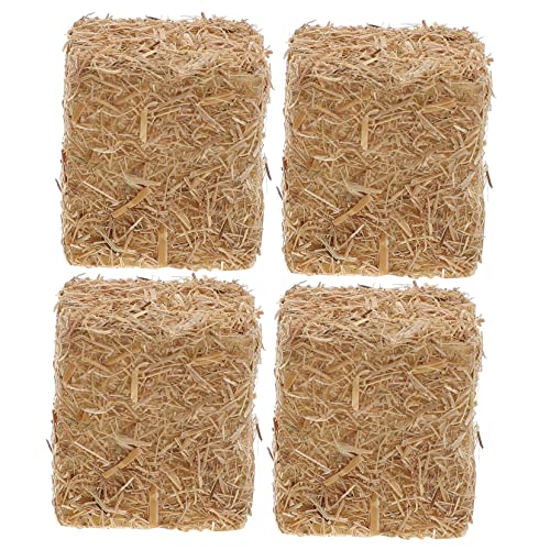 WOONEKY 4Stücke Heuhaufen Modell Herbst Dekoration für DIY Garten und Krippe Künstliches Strohballen Zubehör für Büro Deko von WOONEKY