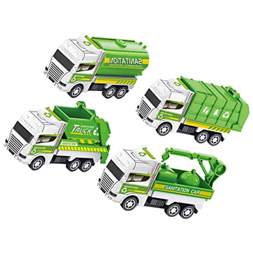 WOONEKY 4Stücke Müllwagen für Langlebig und Sicher für Hand Auge Koordination und Kreatives Zufällige Designs von WOONEKY