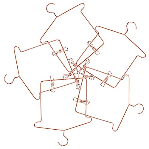 WOONEKY 5 Sätze Puppenkleiderbügel Clips für Bjd und Puppenkleidung Robuster Leichter Eisenbügel zur Stilvollen Aufbewahrung von Puppenoutfits und Accessoires von WOONEKY