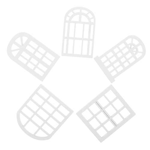 WOONEKY 5 Stück Fensterrahmen Detailreiche Puppenhaus Dekoration Handliche für Kreative Miniaturlandschaften WOONEKY 5 Stück Fensterrahmen Detailreiche Puppenhaus Dekoration Handliche für Kreative Miniaturlandschaften von WOONEKY