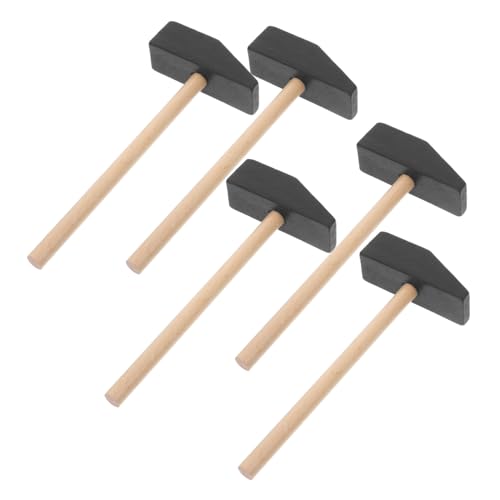 WOONEKY 5 Stück Kleiner Holzhammer Simulation Holzhammer Mini-Sicherheitshammer Kleiner Hammer Hammerspielzeug für Sicherer Hammer Zubehör für Kindergeburtstage Holzhammerspielzeug von WOONEKY