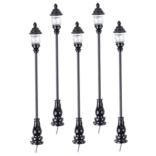 WOONEKY 5 Stück Modell Gartenleuchte Straßenlaterne Miniatur Gartendekor Mikrolandschaft Ornament Mini Lampe Modell Mini Dekoration Lampe Modelle Parklampe Miniatur Mini Parklampe von WOONEKY