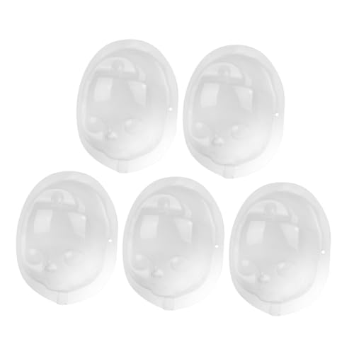 WOONEKY 5 Stück Puppenmasken Transparente DIY Gesichtsschutzmasken für Puppen Staubdichte Abdeckungen Zubehör für Bastelarbeiten und Make Up für Mini Puppen von WOONEKY