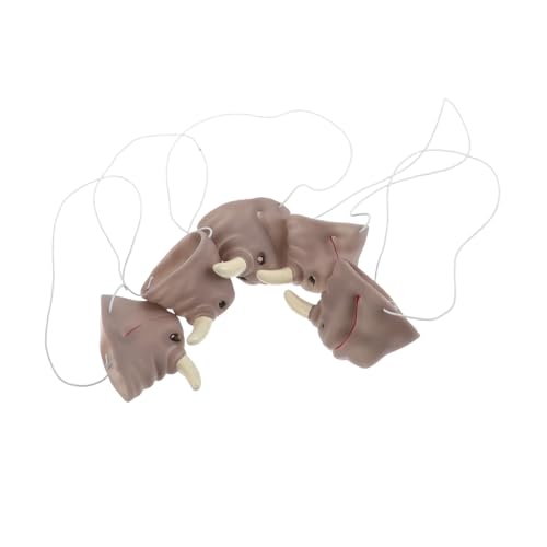 WOONEKY 5 Stück Realistische Rhinozeros Nase mit Elastischem Band Leichte Tiernasen Requisiten für Cosplay Halloween und Partydekoration Komfortabel und Langlebig für Geburtstagsfeiern von WOONEKY