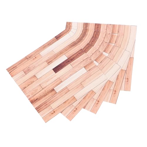 WOONEKY 5 Stück Selbstklebende Wandplatten Tapete, Mini, Puppenhaus Dielen, Mini Bodenpapier, Puppenhaus Bodenbelag, Mini, DIY Bodenpapier, Mini Puppenhaus Zubehör von WOONEKY