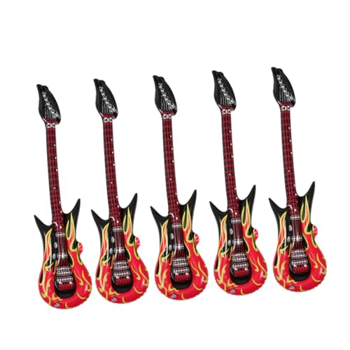 WOONEKY 5 Stück Teiliges Aufblasbares Flammengitarren aus PVC Kindgerechtes Rock Roll Partyspielzeug mit Realistischer Flammendekoration Sicherem Ventil und Leicht Transportierbar für WOONEKY 5 Stück Teiliges Aufblasbares Flammengitarren aus PVC Kindgerechtes Rock Roll Partyspielzeug mit Realistischer Flammendekoration Sicherem Ventil und Leicht Transportierbar für von WOONEKY