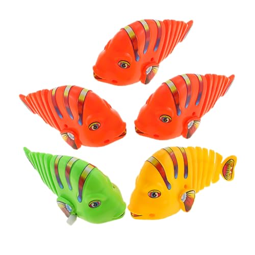 WOONEKY 5 Stück Teiliges Aufzieh Fischspielzeug aus Kunststoff Wackelndes Cartoon Badespielzeug für Fördert Motorische Fähigkeiten Wasserspielzeug für Badewanne und Outdoor WOONEKY 5 Stück Teiliges Aufzieh Fischspielzeug aus Kunststoff Wackelndes Cartoon Badespielzeug für Fördert Motorische Fähigkeiten Wasserspielzeug für Badewanne und Outdoor von WOONEKY