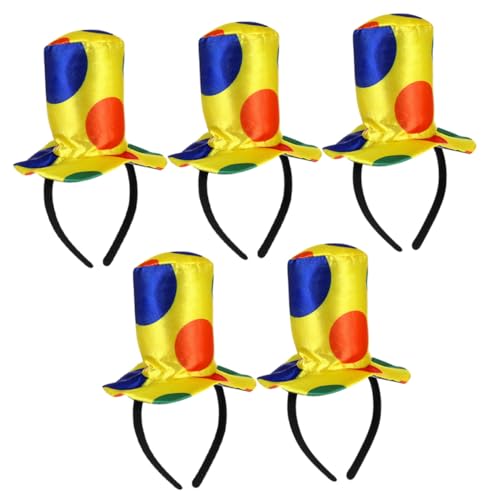 WOONEKY 5 Stück Teiliges Clown-haarreif- Bunte Karnevalshut-accessoires für Erwachsene Lustige Kopfstücke für Halloween Geburtstag Cosplay und Fasching Langlebig und Leicht Kombinierbar von WOONEKY