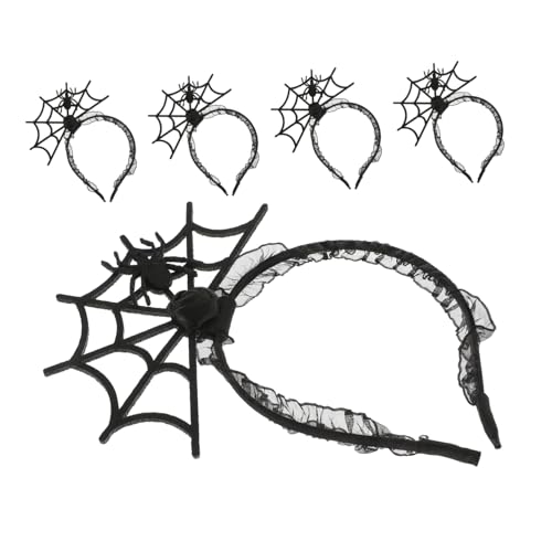 WOONEKY 5 Stück Teiliges Halloween Spinnennetz Stirnband Bequemes Cosplay Haarreifen Gruselige Party Kopfbedeckung für Halloween Kostüm und Festival Zubehör Verkleidungen WOONEKY 5 Stück Teiliges Halloween Spinnennetz Stirnband Bequemes Cosplay Haarreifen Gruselige Party Kopfbedeckung für Halloween Kostüm und Festival Zubehör Verkleidungen von WOONEKY