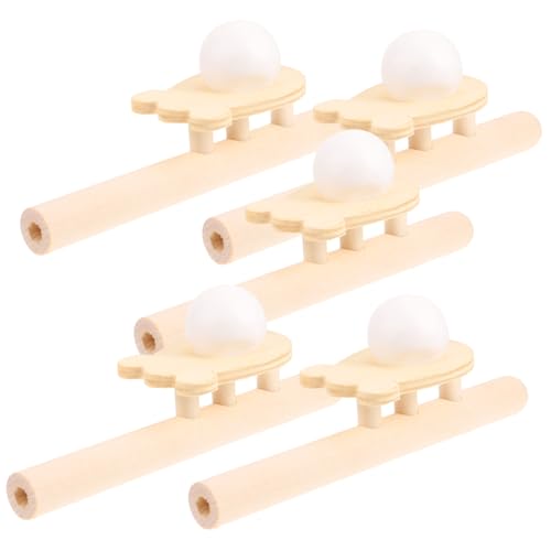WOONEKY 5 Stück Teiliges Holzblasrohrset für Schwimmende mit Bällen Lustiges Lernspielzeug Motorik und Balancefähigkeiten Sicheres Material für Unbeschwertes von WOONEKY