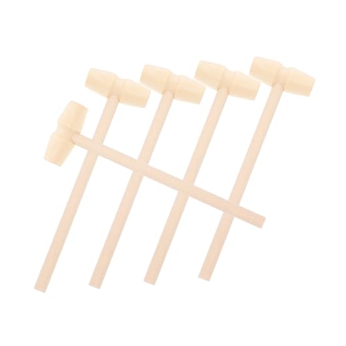 WOONEKY 5 Stück Teiliges Mini Holzhammer Spielzeughammer Holzgriff Lernspielzeug Hand Augen Koordination für Jungen Mädchen von WOONEKY