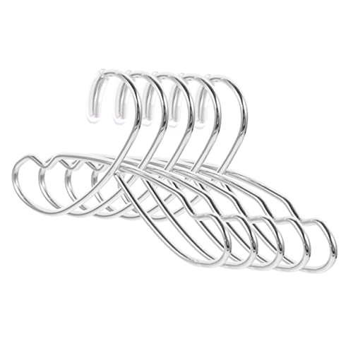 WOONEKY 5 Stück Teiliges Mini Kleiderbügel für Puppenkleidung Metall Puppenkleiderbügel Silber Stabile Aufbewahrung für Kleine Puppen Geeignet für Puppenschrank und Dekoration von WOONEKY