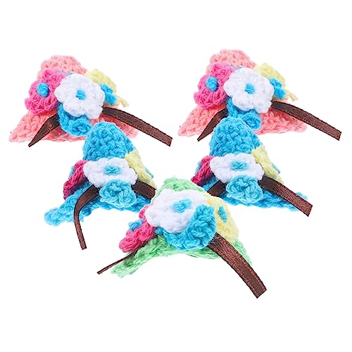 WOONEKY 5 Stück Teiliges Mini Wollmützen Dekorative Puppenhut Accessoires für Kinderkleidung Vielseitige Miniatur Hausschmuckstücke Passend für Puppenhaus Dekoration Zufällige Farbe von WOONEKY