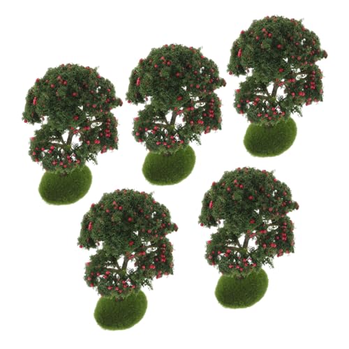 WOONEKY 5 Stück Teiliges Miniatur Modelle Realistische Landschaftsbäume aus Kunststoff für Zubehör Mikro Landschaft Dekoration und Sandtisch DIY Gestaltung von WOONEKY