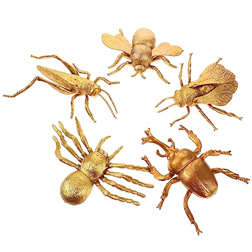 WOONEKY 5 Stück Teiliges Realistische Insektenfiguren aus Sicherem Pädagogisches für Leicht Tragbar für Lernspiele Dekoration und Partys Fein Detaillierte Tiermodelle von WOONEKY