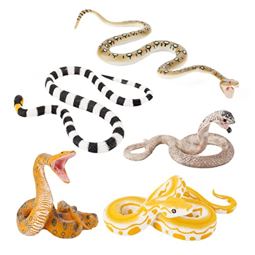 WOONEKY 5 Stück Teiliges Realistische Schlangenmodelle Bunte Imitationsschlangen für Halloween Dekoration Scherzartikel und Lernspielzeug von WOONEKY