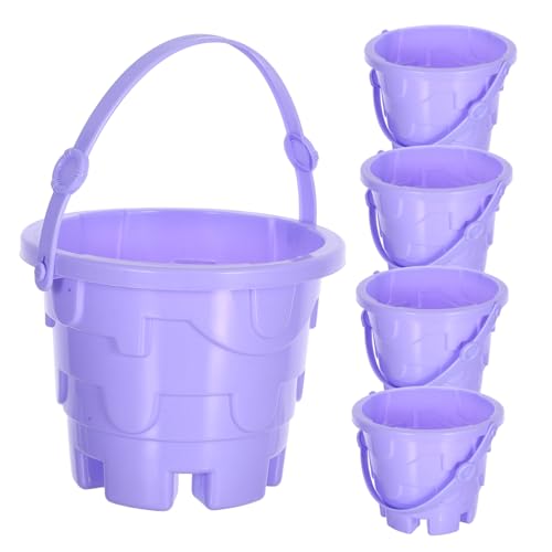 WOONEKY 5 Stück Teiliges Sandspielzeug Bunte Plastik Eimer für Strand und Wasserspiele Fördert Kreativität und Motorik Leicht und Handlich Zufällige Farbe Zufällige Farbe von WOONEKY