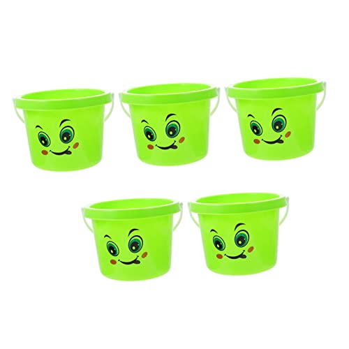 WOONEKY 5 Stück Teiliges Tragbare und Niedliche Sandspielzeuge Kleine Sandkübel für Kleinkinder für Garten und Strand Umweltfreundliches Material Leicht und Handlich von WOONEKY
