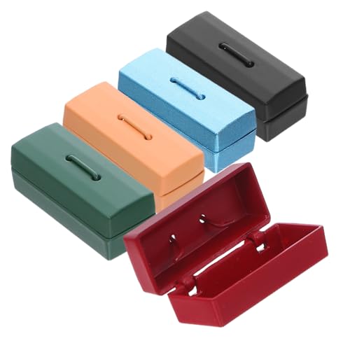 WOONEKY 5 Stück kleine Werkzeugkiste Miniaturmodellmöbel Mini-Puppenhaus-Zubehör kleine Puppenstubenmöbel Miniatur-Werkzeugkoffer -Werkzeugfall -Toolbox Metall von WOONEKY