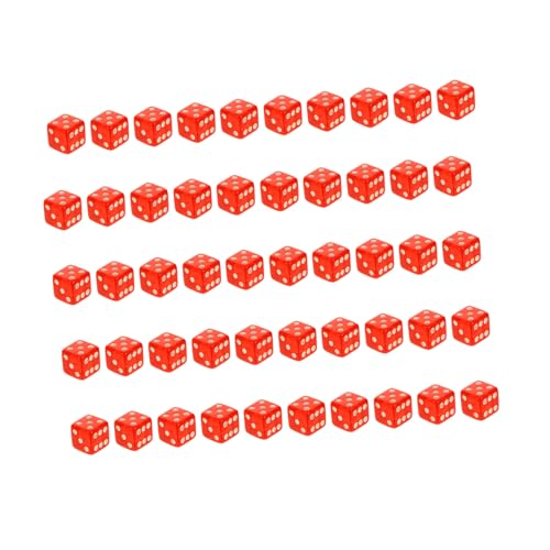 WOONEKY 50 Stück Acryl Würfel mit Atom Symbol Rote Spielwürfel für Party Familien Spiele Tragbare Mini Tischspielwürfel für Unterhaltung und Gesellschaftsspiele WOONEKY 50 Stück Acryl Würfel mit Atom Symbol Rote Spielwürfel für Party Familien Spiele Tragbare Mini Tischspielwürfel für Unterhaltung und Gesellschaftsspiele von WOONEKY