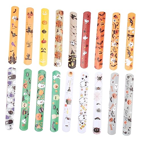 WOONEKY 50 Stück Halloween Armbänder Kreative PVC Wristbands Party Dekoration für Halloween Deko Zubehör Langlebig und Wiederverwendbar von WOONEKY