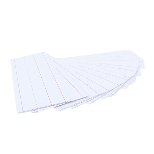 WOONEKY 50 Stück Lernkarten Satzstreifen aus Hochwertigem Papier Glatte Oberfläche zum Schreiben von Wörtern und Sätzen Praktische Schul Büro Zubehör Leicht und Tragbar für Klassenzimmer von WOONEKY