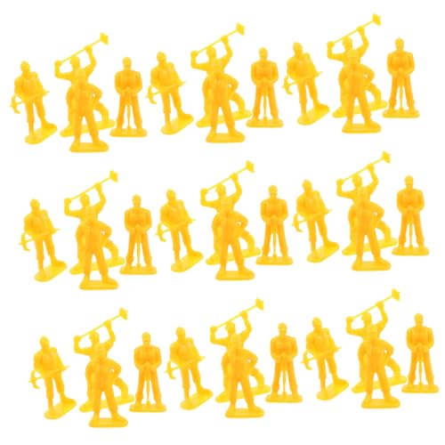 WOONEKY 50 Stück Miniatur Arbeiterfiguren Realistische Bauarbeiter Modelle für Rollenspiele Dekorative Sandtisch Figuren Lernspielzeug von WOONEKY