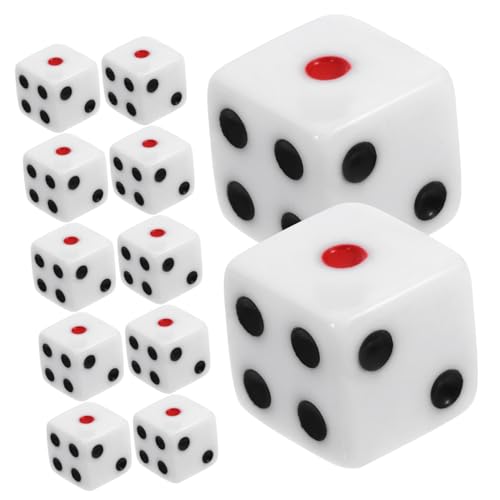 WOONEKY 50 Stück Teiliges Acryl Würfel mit Abgerundeten Ecken Sechseitige Spielwürfel mit Großen Zahlen Robustes Brettspiel Zubehör für Party Mathematikspiele und Spielszene von WOONEKY