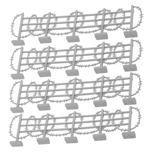 WOONEKY 50 Stück Teiliges Militärisches Drahtzaun Silbernem Metall Detailgetreues Modell für Dekorativer Miniatur gartenzaun für Armee szenen und Kreative Spielfelder von WOONEKY