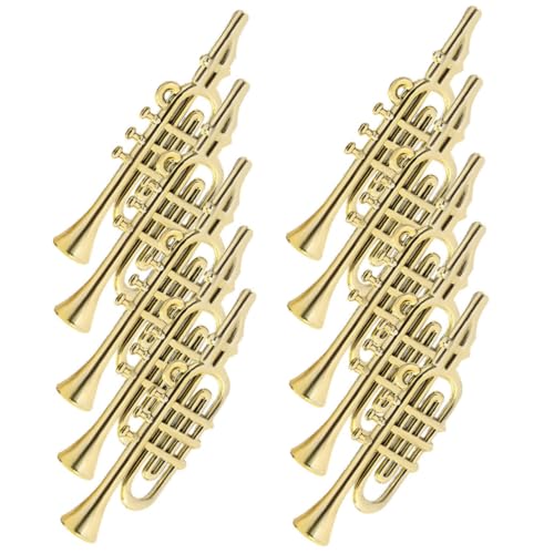 WOONEKY 50 Stück Teiliges Mini Musikinstrument Modell aus Robustem Kunststoff Goldfarbene Mini Trompeten und Saxophone Dekorativ für Weihnachtsbaum Puppenhaus DIY Bastelprojekte und WOONEKY 50 Stück Teiliges Mini Musikinstrument Modell aus Robustem Kunststoff Goldfarbene Mini Trompeten und Saxophone Dekorativ für Weihnachtsbaum Puppenhaus DIY Bastelprojekte und von WOONEKY