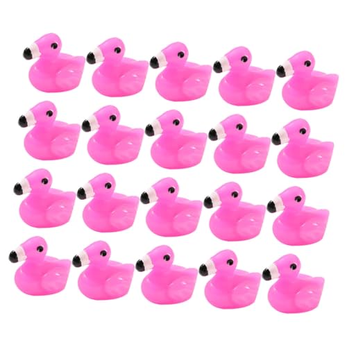 WOONEKY 50 Stück Teiliges Mini Resin Flamingo Figuren Bunte Kleine Tierfiguren für Puppenhaus DIY Mikrolandschaft Garten und Partydekoration Kinderfreundlich Elegante Deko für Sukkulenten von WOONEKY