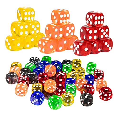 WOONEKY 50 Stück Transparente Würfel Bunte Würfel Zahlenwürfel Spielzubehör Brettspiele Würfel Partywürfel Partyspielwürfel Zufällige Farbe WOONEKY 50 Stück Transparente Würfel Bunte Würfel Zahlenwürfel Spielzubehör Brettspiele Würfel Partywürfel Partyspielwürfel Zufällige Farbe von WOONEKY