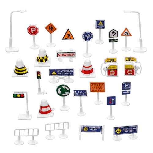WOONEKY 56 Stück Teiliges Verkehrszeichen Spielset aus Robustem Material DIY Modellstraßenschilder zum Lernen von Verkehrssignalen Fördert Feinmotorik und Räumliches für WOONEKY 56 Stück Teiliges Verkehrszeichen Spielset aus Robustem Material DIY Modellstraßenschilder zum Lernen von Verkehrssignalen Fördert Feinmotorik und Räumliches für von WOONEKY