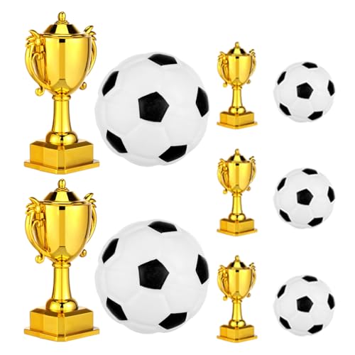 WOONEKY 5er-Set Fußball-Kuchenaufsätze: Mini-Gold-Fußballtrophäen- -Dekorationen – -Fußball-Partyaufsätze, kleine Preisbecher für Kindergeburtstage mit Sportthema WOONEKY 5er-Set Fußball-Kuchenaufsätze: Mini-Gold-Fußballtrophäen- -Dekorationen – -Fußball-Partyaufsätze, kleine Preisbecher für Kindergeburtstage mit Sportthema von WOONEKY