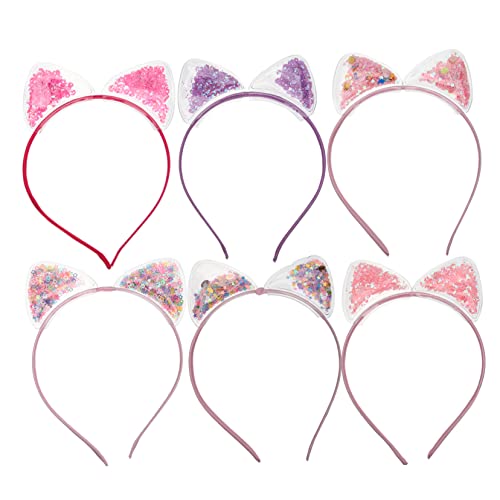 WOONEKY 6 Stck Katzenohren Haarreif für Teilig Glitzernde Katzenohren Haarband mit Quicksand Lustige Haarschmuck für Mädchen für Partys und Cosplay WOONEKY 6 Stck Katzenohren Haarreif für Teilig Glitzernde Katzenohren Haarband mit Quicksand Lustige Haarschmuck für Mädchen für Partys und Cosplay von WOONEKY