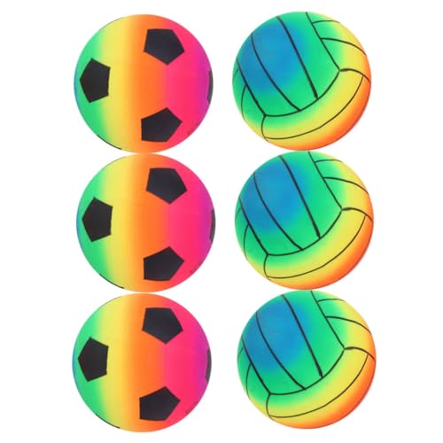 WOONEKY 6 Stück Aufblasbare Strandbälle Bunte PVC Spielbälle für Strandspiele und Sommerspaß für Erwachsene von WOONEKY