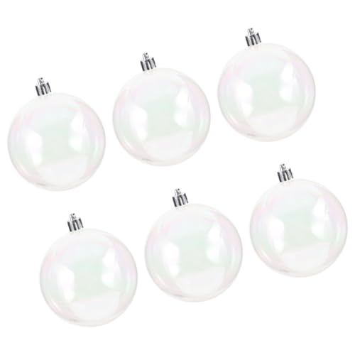 WOONEKY 6 Stück Durchsichtige Iridescente Weihnachtskugeln Befüllbare Kunststoffkugeln für Hochzeiten Partys und Festdekorationen Bunte Dekorationselemente für WOONEKY 6 Stück Durchsichtige Iridescente Weihnachtskugeln Befüllbare Kunststoffkugeln für Hochzeiten Partys und Festdekorationen Bunte Dekorationselemente für von WOONEKY