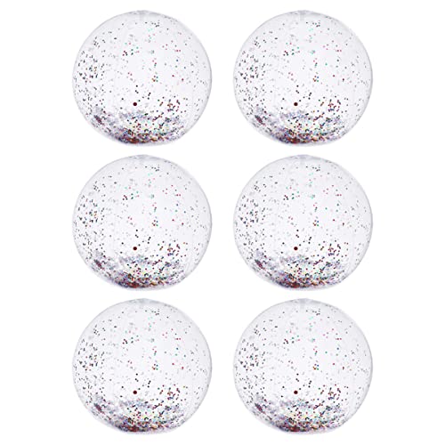 WOONEKY 6 Stück Kreative Glitzer Strandbälle Aufblasbare PVC Spielbälle für Transparentes Wasser für Strand und Gartenaktivitäten WOONEKY 6 Stück Kreative Glitzer Strandbälle Aufblasbare PVC Spielbälle für Transparentes Wasser für Strand und Gartenaktivitäten von WOONEKY