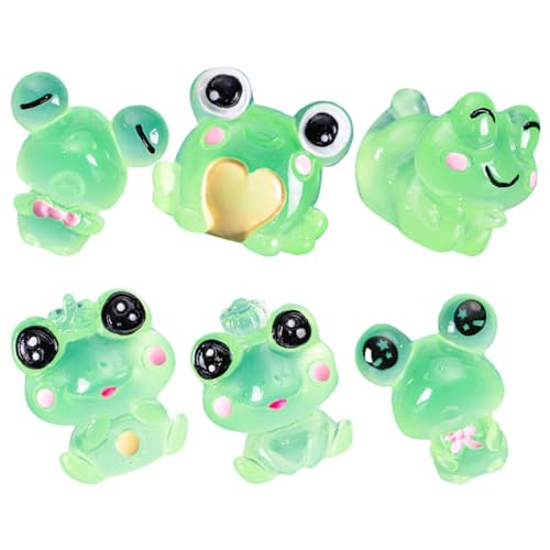 WOONEKY 6 Stück Leuchtende Froschfiguren aus Resin Miniatur Deko für Schreibtisch und Garten Niedliche Frosch Statuen für Kreative Mikrolandschaften und Dekoration WOONEKY 6 Stück Leuchtende Froschfiguren aus Resin Miniatur Deko für Schreibtisch und Garten Niedliche Frosch Statuen für Kreative Mikrolandschaften und Dekoration von WOONEKY