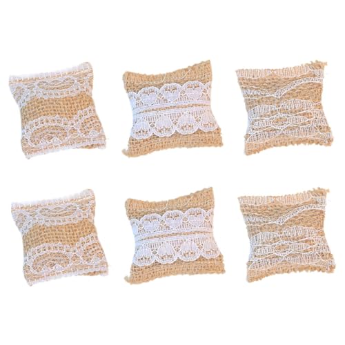 WOONEKY 6 Stück Maßstab Puppenhaus Deko Kissen für Sofa Couch Schlafzimmer Möbel Zubehör Miniatur Sofakissen für Puppenmöbel von WOONEKY
