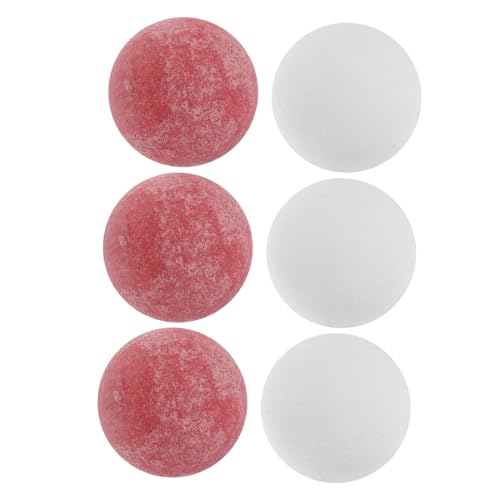 WOONEKY 6 Stück Mattierte Tischkicker Bälle Ersatzball für Tischfußballspiel mit Komfortgriff Offizielles Mini Tischfußball Zubehör Rot und Weiß für Ersatz und Partys von WOONEKY