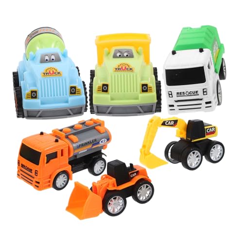 WOONEKY Kinder Spielzeug Kinderspiele Trucks 6 Teiliges Set Aus Spielzeugautos Für Rückziehfahrzeuge Mit Bagger Mischwagen Und LKW Robuste Und Lehrreiche Fahrzeuge Für Jungen Und Ädchen WOONEKY Kinder Spielzeug Kinderspiele Trucks 6 Teiliges Set Aus Spielzeugautos Für Rückziehfahrzeuge Mit Bagger Mischwagen Und LKW Robuste Und Lehrreiche Fahrzeuge Für Jungen Und Ädchen von WOONEKY