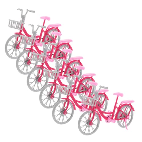 WOONEKY 6 Stück Miniatur Fahrrad Modell Pinke für Puppenhaus Kreatives DIY Realistische Mini-fahrräder Vielseitiges Zubehör für Puppen und Dekoration von WOONEKY