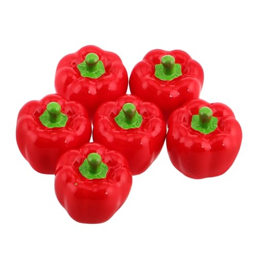 WOONEKY 6 Stück Miniatur Künstliche Paprika Realistische Chili Deko für Mikro Landschaften und Fotorequisiten für Kreative Mini Bonsai Gestaltungen aus Resin WOONEKY 6 Stück Miniatur Künstliche Paprika Realistische Chili Deko für Mikro Landschaften und Fotorequisiten für Kreative Mini Bonsai Gestaltungen aus Resin von WOONEKY